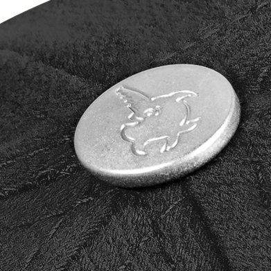 Metall-Topknopf mit Logoprägung