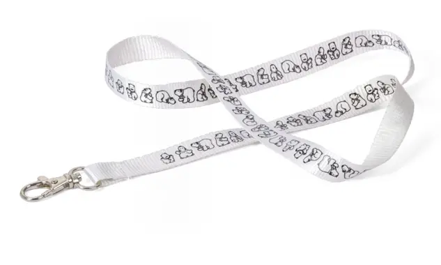 PET-Lanyard mit Siebdruck Dieses ökologische Lanyard ist aus recyceltem PET hergestellt. Als Verschluss dient der Sec-Lock.
