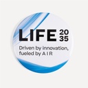 Buttons 75mm, rund "LIFE 2035" (1 VE = 10 Stück)