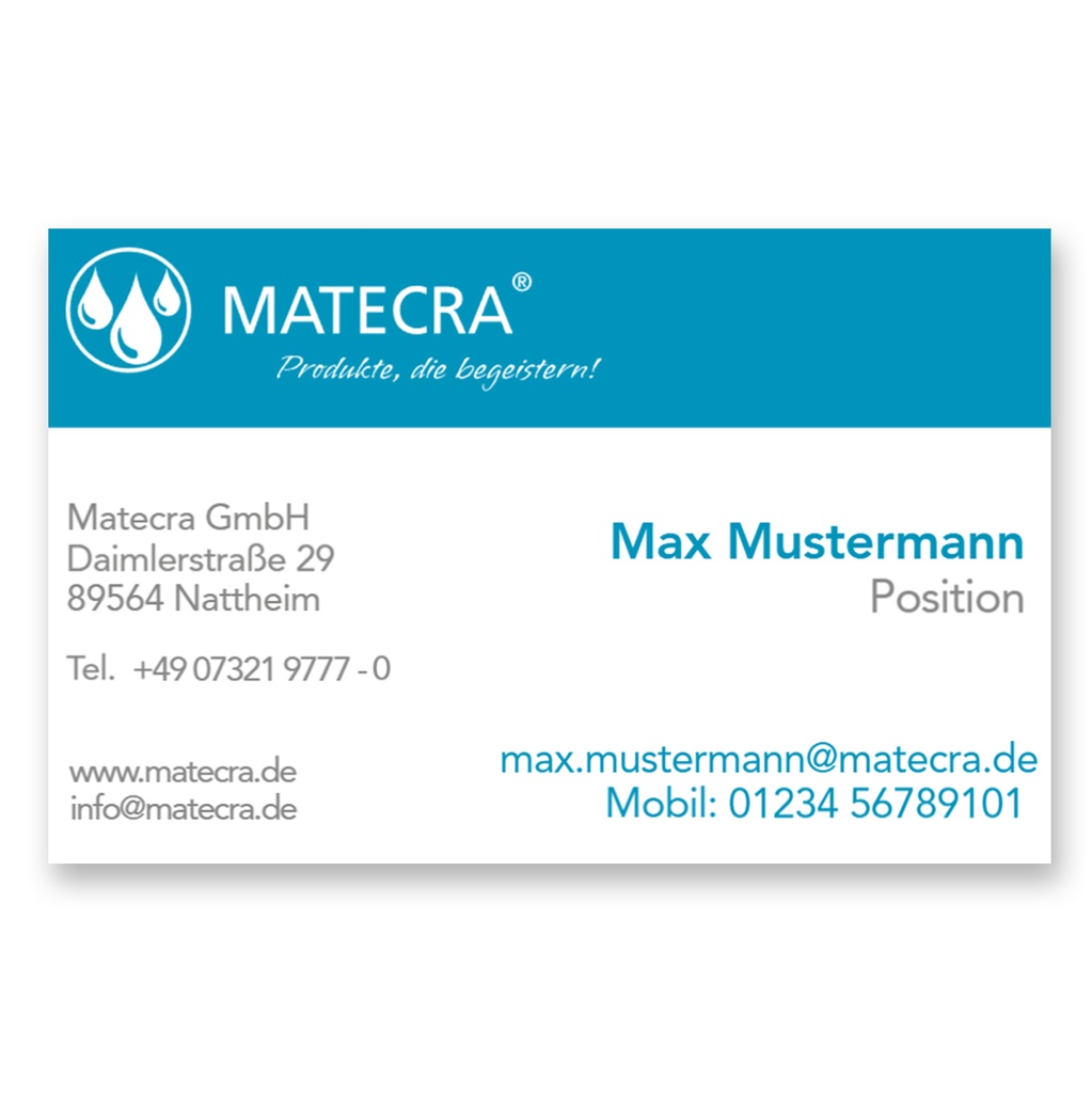 Visitenkarte Matecra Test