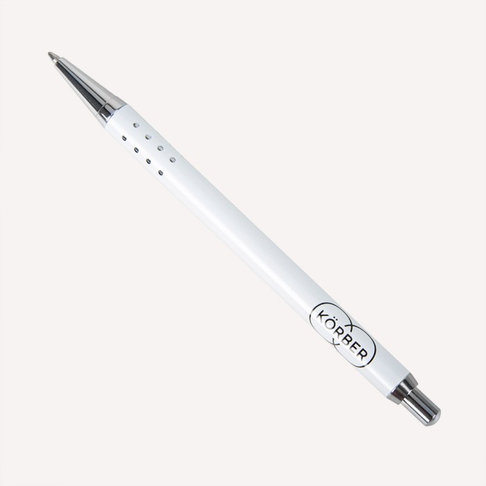 Druckkugelschreiber Metall, weiß (1VE = 50 Stück)