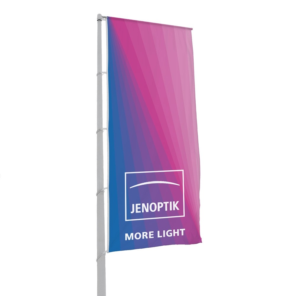 Hochwertige Hochformatflagge pink-blau 