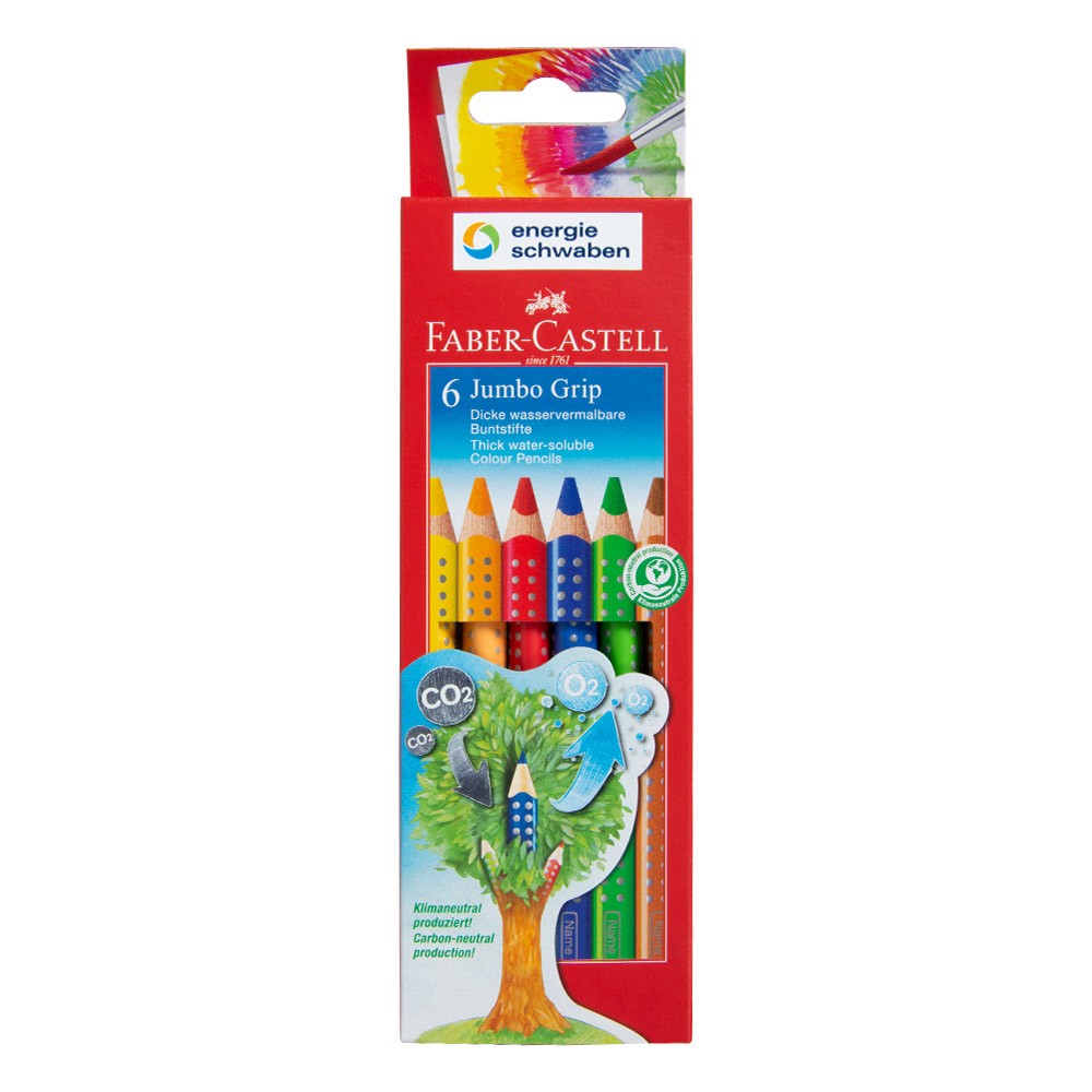 Faber-Castell 6 Jumbo Grip Buntstifte in Kartonbox 
