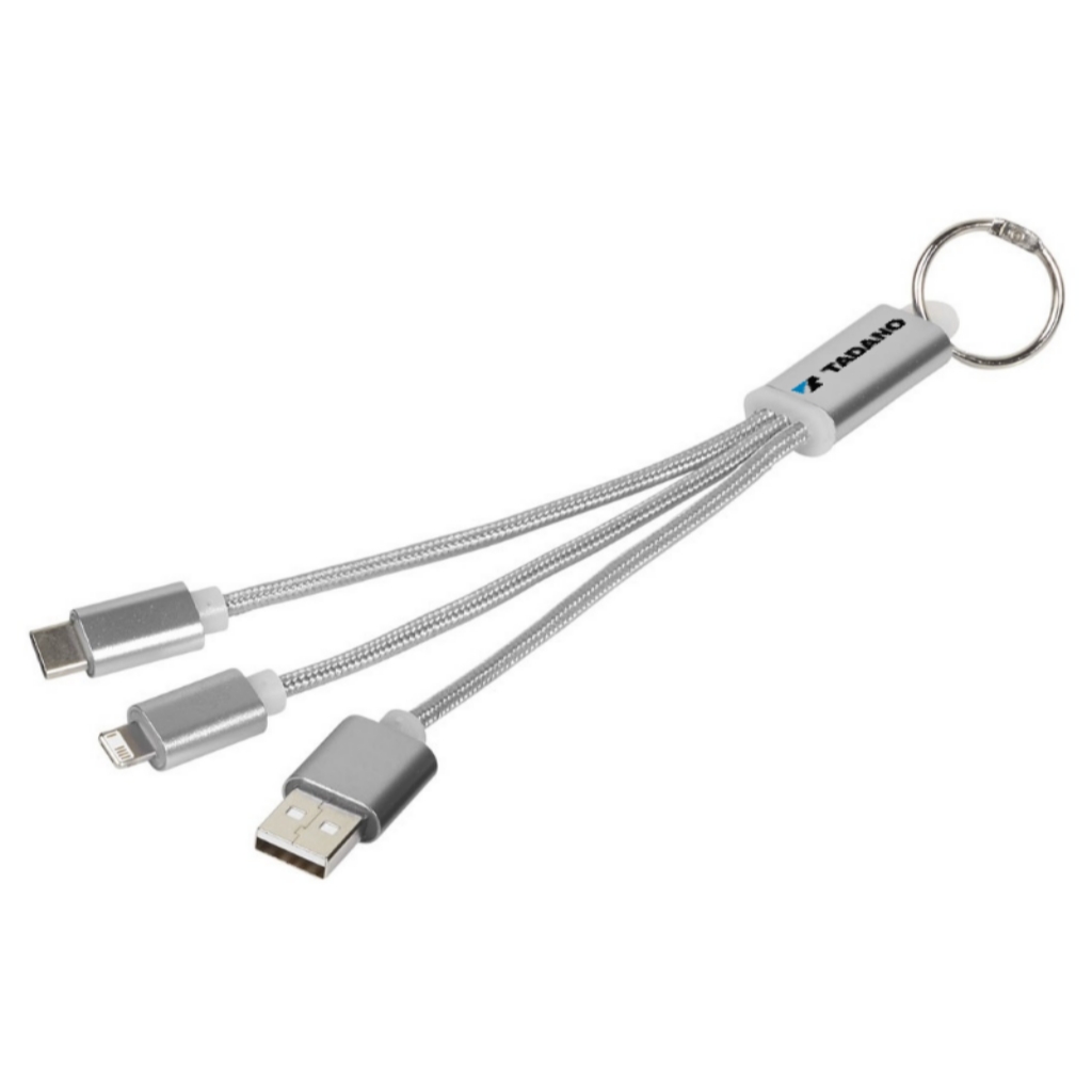 3-in-1 charging cable with keychain